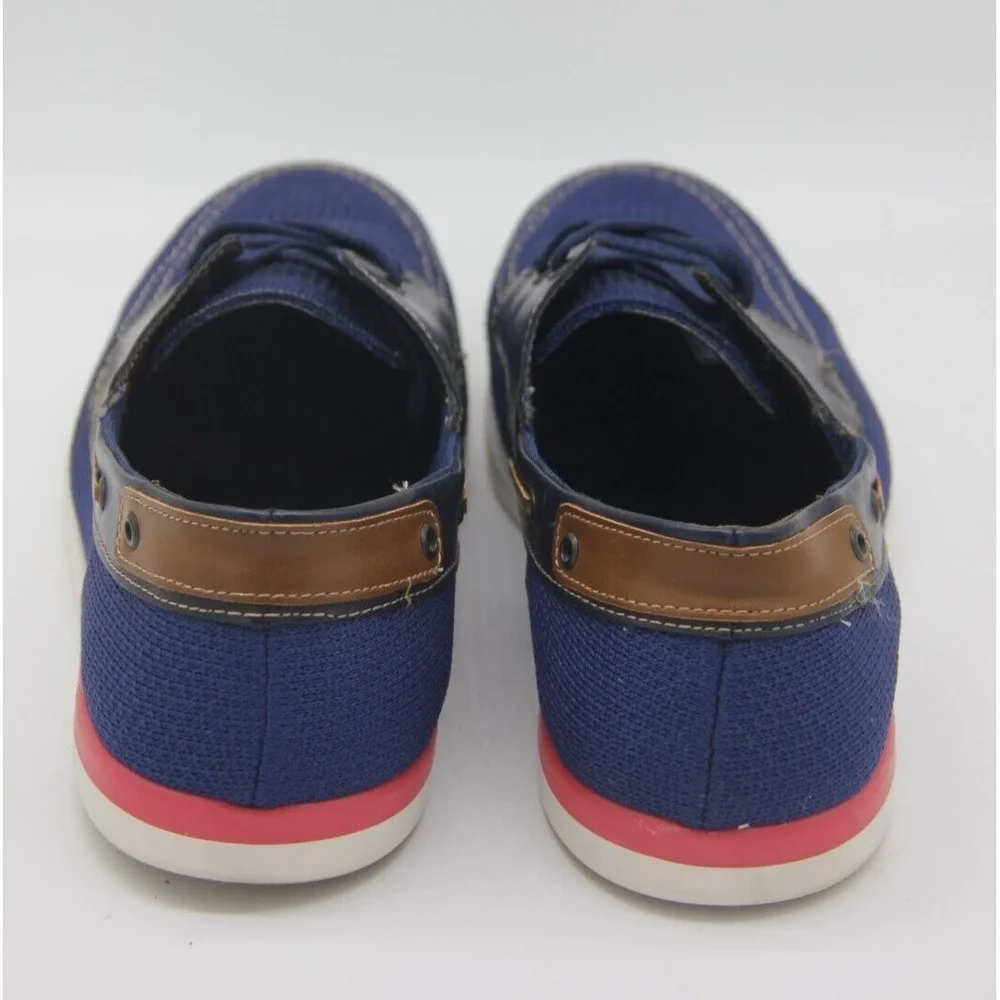 Ferrato Boat Shoes Mens Size 9 Blue Red White Lightweight Causal Lace Up